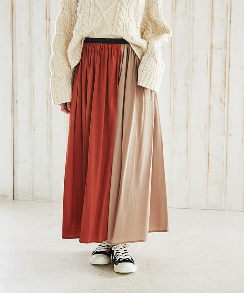 GeeRA(ジーラ)の「配色フレアースカート(スカート・レディース・ピンク/ライトブラウン・MEDIUM/LARGE/X-LARGE)」の9枚目の写真