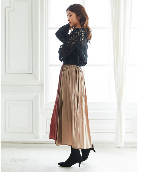 GeeRA(ジーラ)の「配色フレアースカート(スカート・レディース・ピンク/ライトブラウン・MEDIUM/LARGE/X-LARGE)」の6枚目の写真