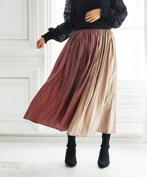 GeeRA(ジーラ)の「配色フレアースカート(スカート・レディース・ピンク/ライトブラウン・MEDIUM/LARGE/X-LARGE)」の19枚目の写真