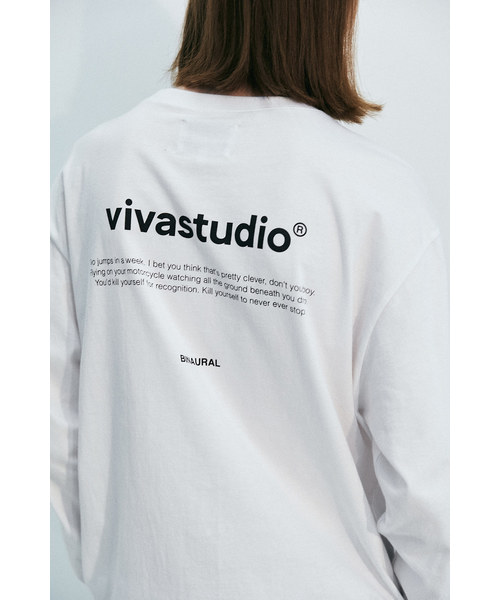 VIVASTUDIO（ビバスタジオ）の「ニューバイノーラルロングスリーブカットソー/ロングTシャツ（Tシャツ/カットソー・メンズ・ホワイト/ブラック/グレー・M）」の2枚目の写真