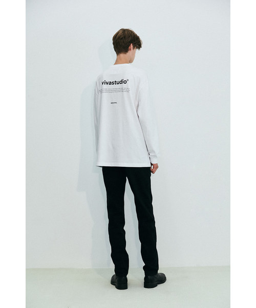VIVASTUDIO（ビバスタジオ）の「ニューバイノーラルロングスリーブカットソー/ロングTシャツ（Tシャツ/カットソー・メンズ・ホワイト/ブラック/グレー・M）」の8枚目の写真