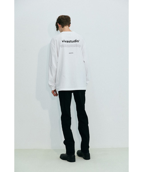 VIVASTUDIO（ビバスタジオ）の「ニューバイノーラルロングスリーブカットソー/ロングTシャツ（Tシャツ/カットソー・メンズ・ホワイト/ブラック/グレー・M）」の9枚目の写真