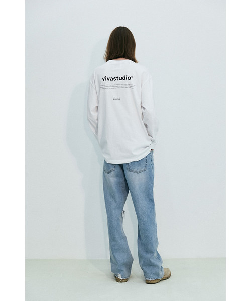 VIVASTUDIO（ビバスタジオ）の「ニューバイノーラルロングスリーブカットソー/ロングTシャツ（Tシャツ/カットソー・メンズ・ホワイト/ブラック/グレー・M）」の13枚目の写真
