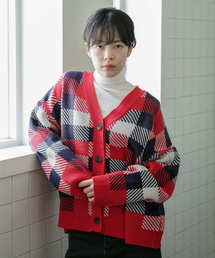 カーディガン ボレロ レッド 赤色系 チェック柄 ファッション通販 Zozotown