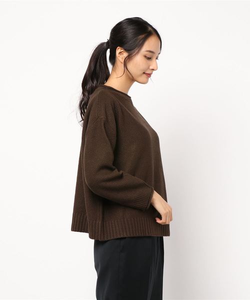 LOWRYS FARM（ローリーズファーム）の「５Ｇカノコクループルオーバー　854974（ニット/セーター・レディース・ブラック/ブラウン/アイボリー/ミント・FREE）」の5枚目の写真