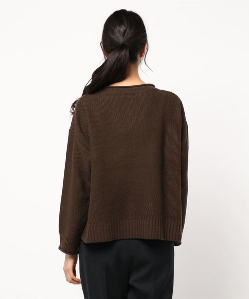 LOWRYS FARM（ローリーズファーム）の「５Ｇカノコクループルオーバー　854974（ニット/セーター・レディース・ブラック/ブラウン/アイボリー/ミント・FREE）」の6枚目の写真