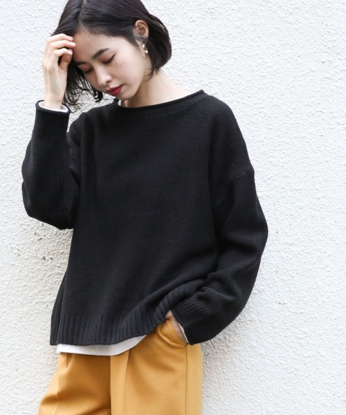 LOWRYS FARM（ローリーズファーム）の「５Ｇカノコクループルオーバー　854974（ニット/セーター・レディース・ブラック/ブラウン/アイボリー/ミント・FREE）」の2枚目の写真