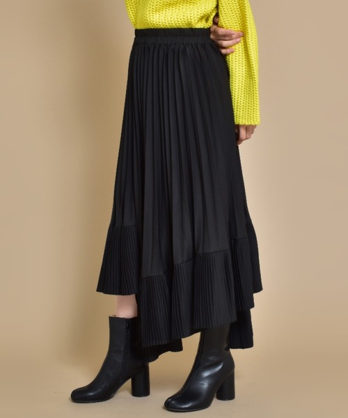 SVEC(シュベック)の「アシンメトリー フレア ロング ヘムプリーツ スカート(スカート・レディース・ホワイト/ブラック/ブラウン・FREE)」の17枚目の写真
