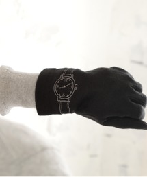 GLOBAL FORME CONCRETE（グローバルフォルムコンクリート）の「レディースジャージ手袋　カフス部分時計刺繍入り　吸湿発熱生地　タッチパネル対応（手袋）」