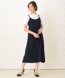ノースリーブ ゆったりロングキャミワンピース