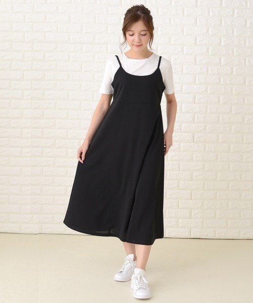 セール】ノースリーブ ゆったりロングキャミワンピース