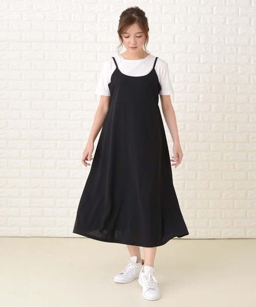 Lace Ladies(レースレディース)の「ノースリーブ ゆったりロングキャミワンピース(ワンピース・レディース・ブラック/ネイビー/グレー・M/L/XL)」の4枚目の写真