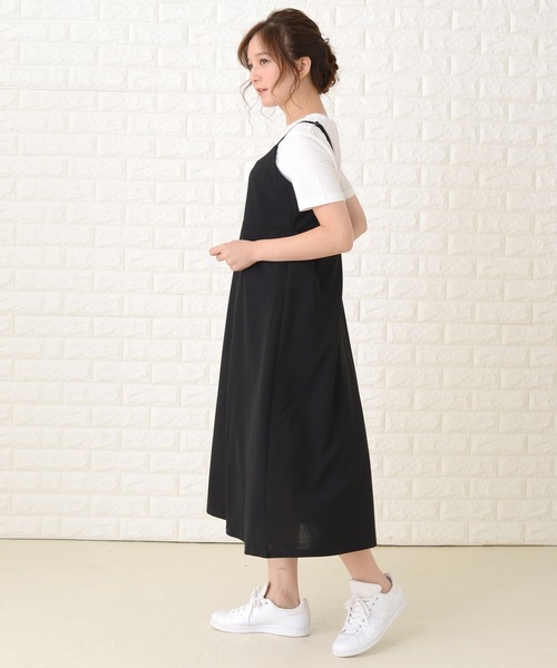 Lace Ladies(レースレディース)の「ノースリーブ ゆったりロングキャミワンピース(ワンピース・レディース・ブラック/ネイビー/グレー・M/L/XL)」の5枚目の写真