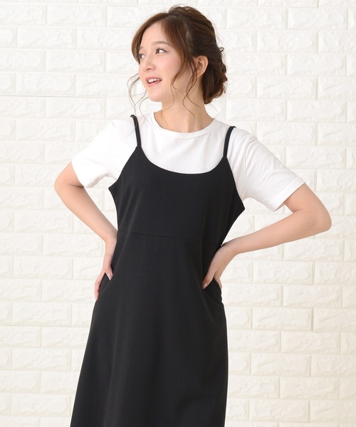 ERISABETTA FRANCHI ミディ ワンピース キャミ ノースリーブ marvelous by Pierrot (送料無料〜7/22 16：59まで) ワンピース