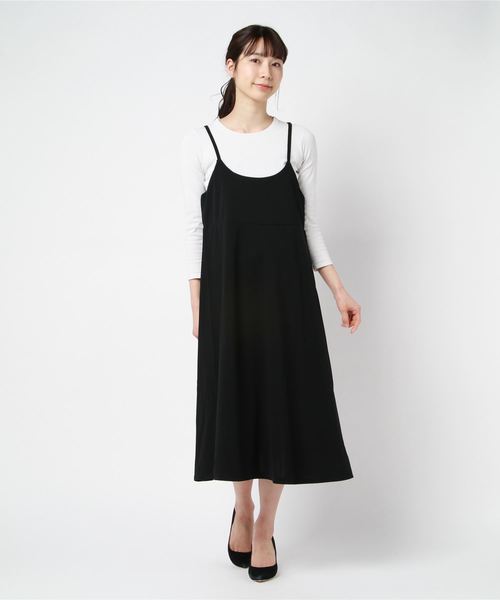 セール】ノースリーブ ゆったりロングキャミワンピース