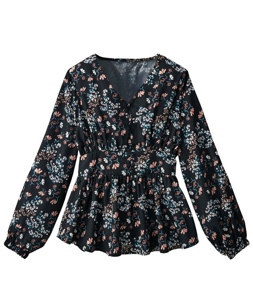 GeeRA(ジーラ)の「ウエストギャザーブラウス(シャツ/ブラウス・レディース・ブラック/グリーン/ベージュ・MEDIUM/LARGE/X-LARGE/XX-LARGE)」の4枚目の写真