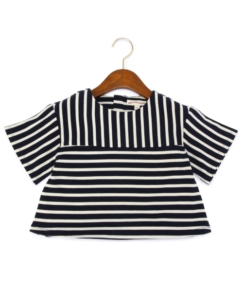 green label relaxing（グリーンレーベルリラクシング）の「【KIDS】コットン ストライプ＆ボーダー プルオーバー5分袖（Tシャツ/カットソー・キッズ・オフホワイト/ネイビー・135/M/115/XS/95/S/105/L/125）」の10枚目の写真