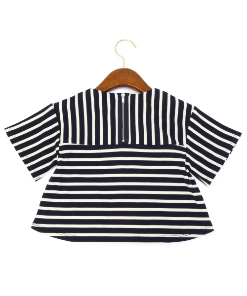 green label relaxing（グリーンレーベルリラクシング）の「【KIDS】コットン ストライプ＆ボーダー プルオーバー5分袖（Tシャツ/カットソー・キッズ・オフホワイト/ネイビー・135/M/115/XS/95/S/105/L/125）」の6枚目の写真