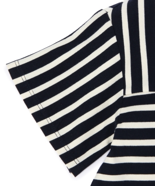green label relaxing（グリーンレーベルリラクシング）の「【KIDS】コットン ストライプ＆ボーダー プルオーバー5分袖（Tシャツ/カットソー・キッズ・オフホワイト/ネイビー・135/M/115/XS/95/S/105/L/125）」の8枚目の写真