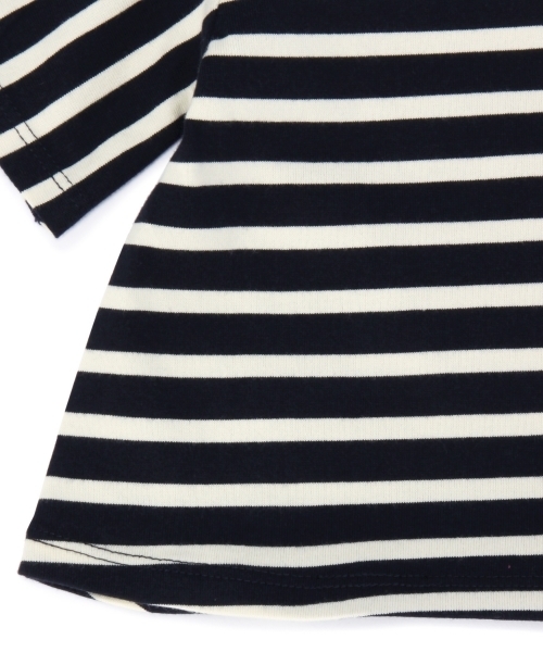 green label relaxing（グリーンレーベルリラクシング）の「【KIDS】コットン ストライプ＆ボーダー プルオーバー5分袖（Tシャツ/カットソー・キッズ・オフホワイト/ネイビー・135/M/115/XS/95/S/105/L/125）」の3枚目の写真