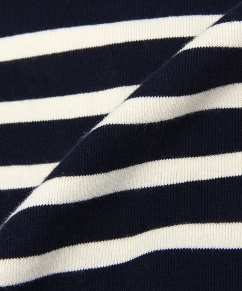 green label relaxing（グリーンレーベルリラクシング）の「【KIDS】コットン ストライプ＆ボーダー プルオーバー5分袖（Tシャツ/カットソー・キッズ・オフホワイト/ネイビー・135/M/115/XS/95/S/105/L/125）」の4枚目の写真