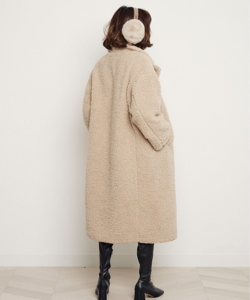 miniyu（ミニュウ）の「ボアフリース・ロングチェスターコート（その他アウター・レディース・ブラック/ベージュ/キャメル・FREE）」の10枚目の写真