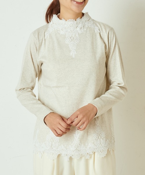 PUAL CE CIN(ピュアルセシン)の「レースインナー プルオ―バー(Tシャツ/カットソー・レディース・ブラック/グレー/オートミール・FREE)」の15枚目の写真