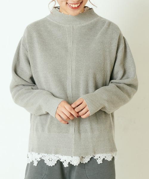 PUAL CE CIN(ピュアルセシン)の「レースインナー プルオ―バー(Tシャツ/カットソー・レディース・ブラック/グレー/オートミール・FREE)」の7枚目の写真