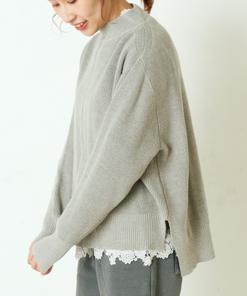PUAL CE CIN(ピュアルセシン)の「レースインナー プルオ―バー(Tシャツ/カットソー・レディース・ブラック/グレー/オートミール・FREE)」の6枚目の写真