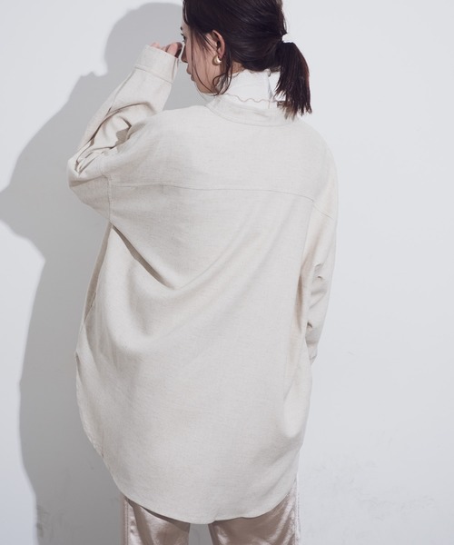 Aunt Marie's（アントマリーズ）の「AUNT MARIE'S バンドカラールーズシャツ（シャツ/ブラウス・レディース・ベージュ/ブラウン/ブルー・FREE）」の22枚目の写真