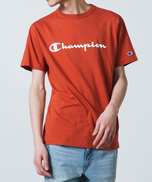 Champion(チャンピオン)の「WEGO/【一部店舗限定】Champion チャンピオン ロゴ半袖Tシャツ(Tシャツ/カットソー・メンズ・ホワイト/ブラック/ネイビー/ピンク/ライム/イエロー/杢グレー/ダークグリーン/ターコイズブルー/ブラウン/オレンジ系その他/ライトイエロー・SMALL/MEDIUM/LARGE/X-LARGE)」の12枚目の写真