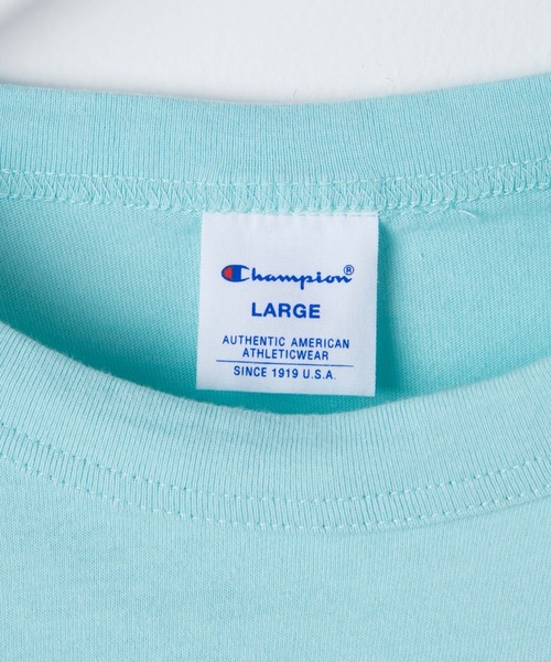 Champion(チャンピオン)の「WEGO/【一部店舗限定】Champion チャンピオン ロゴ半袖Tシャツ(Tシャツ/カットソー・メンズ・ホワイト/ブラック/ネイビー/ピンク/ライム/イエロー/杢グレー/ダークグリーン/ターコイズブルー/ブラウン/オレンジ系その他/ライトイエロー・SMALL/MEDIUM/LARGE/X-LARGE)」の13枚目の写真