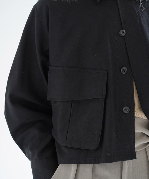 CLANE（クラネ）の「【CLANE(クラネ)】バックフリルミリタリージャケット（ミリタリージャケット・レディース・ブラック/カーキ・FREE）」の19枚目の写真