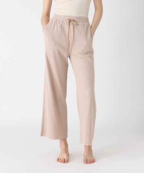 bijorie（ビジュリィ）の「ワッフル地のロングパンツ（ルームウェア/パジャマ・レディース・ネイビー/アイボリー・FREE）」の6枚目の写真