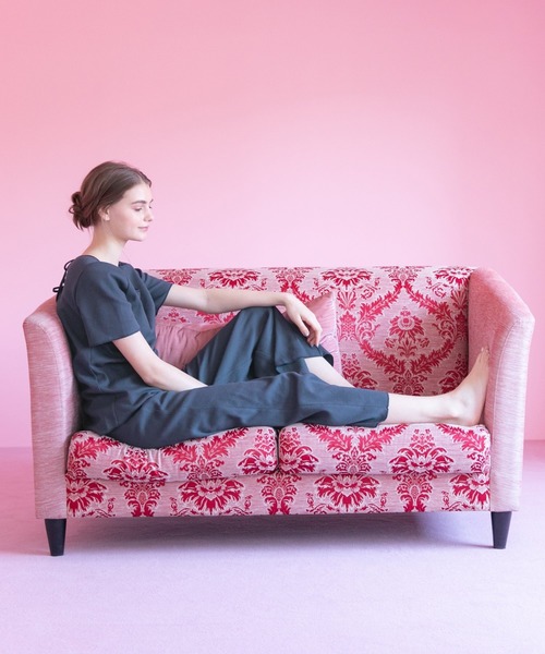 bijorie（ビジュリィ）の「ワッフル地のロングパンツ（ルームウェア/パジャマ・レディース・ネイビー/アイボリー・FREE）」の9枚目の写真