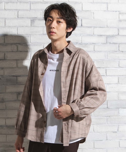 WEGO（ウィゴー）の「WEGO/【セットアップ対応商品】クラシックチェックシャツ（シャツ/ブラウス・メンズ・グレー系その他2/ブラウン系その他2・LARGE/MEDIUM）」の2枚目の写真