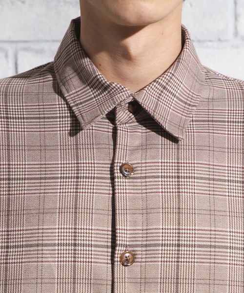 WEGO（ウィゴー）の「WEGO/【セットアップ対応商品】クラシックチェックシャツ（シャツ/ブラウス・メンズ・グレー系その他2/ブラウン系その他2・LARGE/MEDIUM）」の5枚目の写真