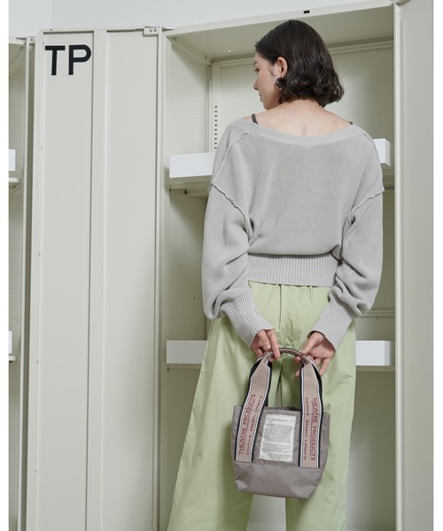 THEATRE PRODUCTS（シアタープロダクツ）の「MISSISSIPPI Ssize／ジャガードテープ バッグ/500mlペットボトル収納可能（トートバッグ・レディース・ブラック/ベージュ/ブラウン/グレー/レッド/ネイビー/パープル/グリーン/チャコールグレー・FREE）」の15枚目の写真