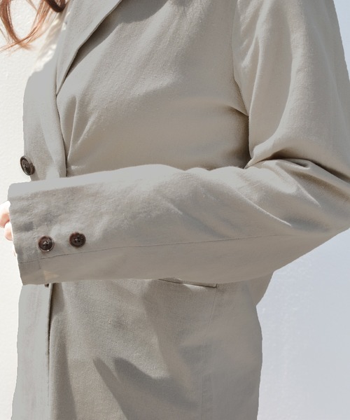 PairPair（ペアペア）の「リネンダブルテーラードジャケット(セットアップ)（テーラードジャケット・レディース・ベージュ/アイボリー/ブルー系その他・FREE）」の19枚目の写真