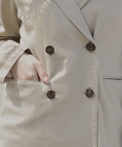 PairPair（ペアペア）の「リネンダブルテーラードジャケット(セットアップ)（テーラードジャケット・レディース・ベージュ/アイボリー/ブルー系その他・FREE）」の20枚目の写真