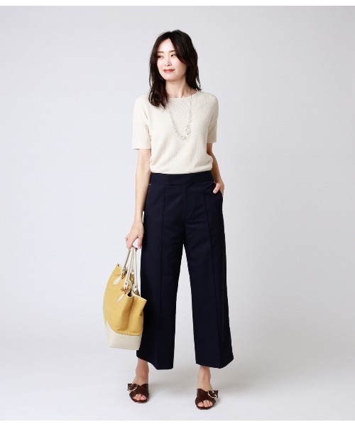 NEWYORKER(ニューヨーカー)の「センターシーム セミワイドクロップド ハンサムパンツ(その他パンツ・レディース・キャメル/ネイビー/アイボリー・9号/11号/13号/7号)」の16枚目の写真
