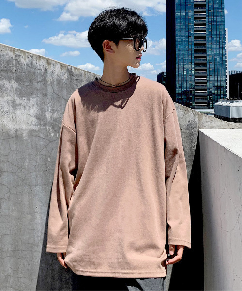 neos（ネオス）の「【neos -addictive design-】ルーズシルエット ロングスリーブ ポンチTシャツ（Tシャツ/カットソー・メンズ・ホワイト×ブラック/ブラック/ネイビー/ホワイト/ホワイト系その他/モカ/グレー/ブラック系その他/ブラック×ホワイト・X-LARGE/LARGE/MEDIUM）」の8枚目の写真