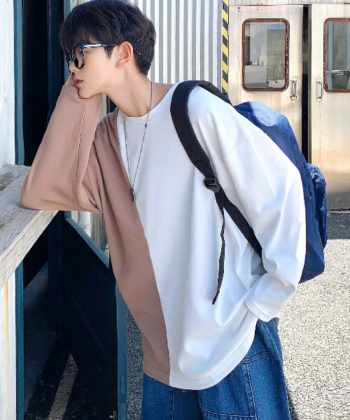 neos（ネオス）の「【neos -addictive design-】ルーズシルエット ロングスリーブ ポンチTシャツ（Tシャツ/カットソー・メンズ・ホワイト×ブラック/ブラック/ネイビー/ホワイト/ホワイト系その他/モカ/グレー/ブラック系その他/ブラック×ホワイト・X-LARGE/LARGE/MEDIUM）」の19枚目の写真