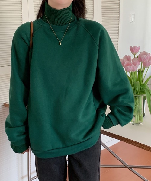 ABITOKYO(アビトーキョー)の「ハイネックリブニットドッキングトレーナー(スウェット・レディース・ブラック/グリーン/ライトピンク/チャコールグレー/ブルー/モカ・FREE)」の17枚目の写真