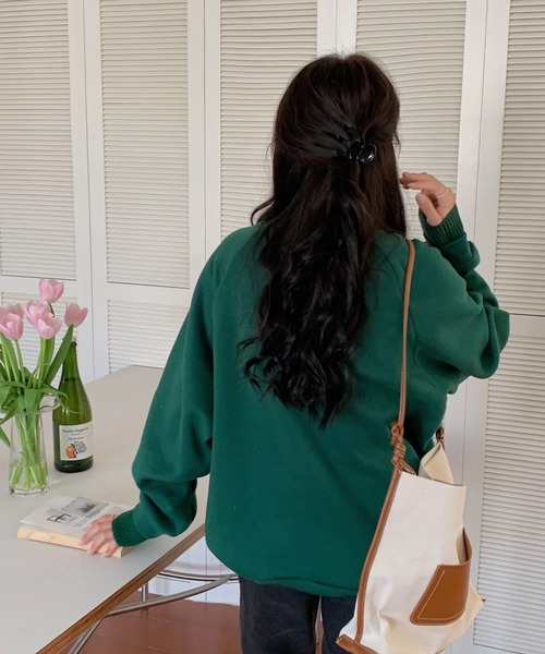 ABITOKYO(アビトーキョー)の「ハイネックリブニットドッキングトレーナー(スウェット・レディース・ブラック/グリーン/ライトピンク/チャコールグレー/ブルー/モカ・FREE)」の12枚目の写真