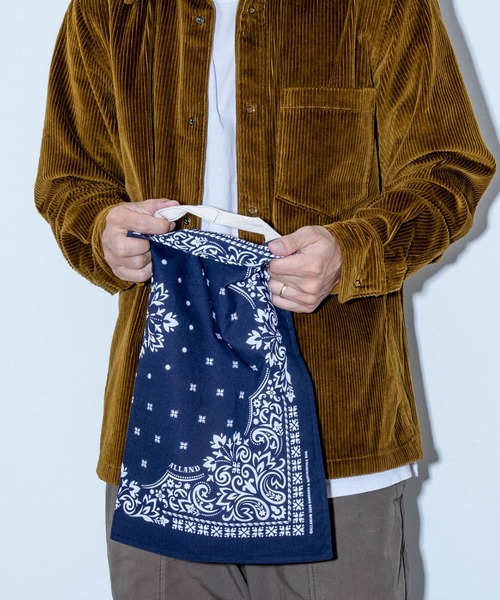 ALLAND(オルランド)の「【ALLAND(オルランド)】BANDANA BAG / バンダナバッグ/ エコバッグ/ サスティナブルバッグ(エコバッグ/サブバッグ)」|ネイビー