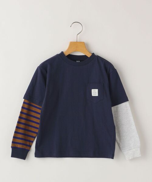 THE PARK SHOP（ザパークショップ）の「THE PARK SHOP:TRICK LAYERD L/S TEE(95～135cm)（Tシャツ/カットソー・キッズ・ネイビー/グレー・95/115/105/135/125）」の2枚目の写真