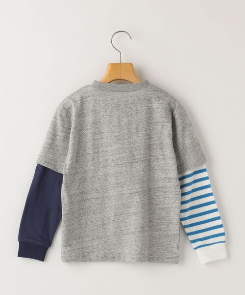 THE PARK SHOP（ザパークショップ）の「THE PARK SHOP:TRICK LAYERD L/S TEE(95～135cm)（Tシャツ/カットソー・キッズ・ネイビー/グレー・95/115/105/135/125）」の3枚目の写真
