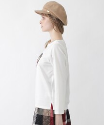★新品★ブルーレーベルクレストブリッジ＊袖チェック柄＊カットソー＊紺＊ BLUE LABEL CRESTBRIDGE(ブルーレーベルクレストブリッジ