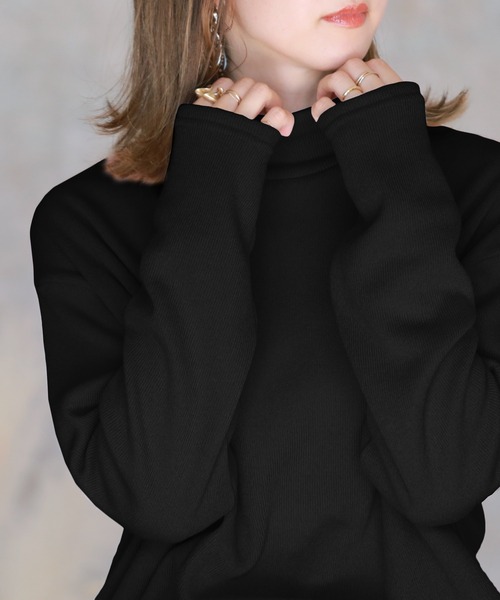 reca（レカ）の「タートルネックワンピース（チュニック・レディース・ブラック/ベージュ・FREE）」の15枚目の写真